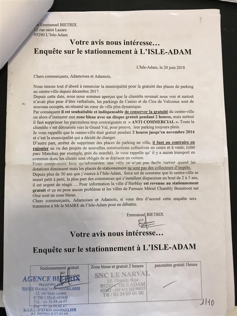 parking l'isle-adam parking gratuit 2018 pétition sebastien poniatowski 